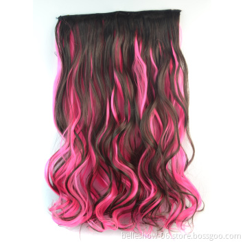 Hot sell kinky curly synthetic hair extension no-remy clip in hair extensions best clip in ponytail